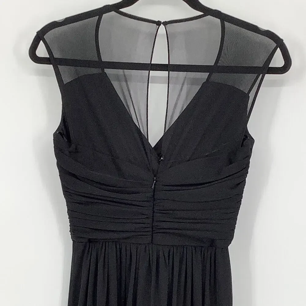 Alfred Sung Women's 2 Chiffon Knit Cap Sleeve V-Neck Maxi Dress $231 msrp J3-18 - Picture 8 of 10